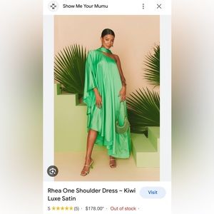 Show Me Your Mumu Rhea One Shoulder Dress in Kiwi